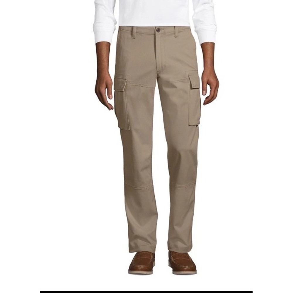 Lands' End Men's 30x32 Khaki Cargo Pants‎ Traditional Fit NEW NWOT